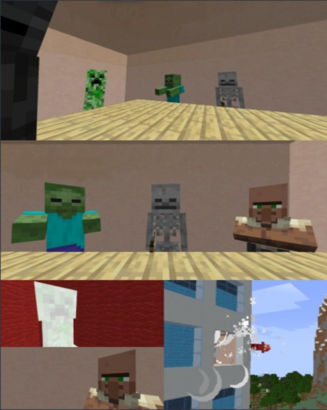 Create meme: minecraft monster high, game minecraft, Minecraft mobs are funny