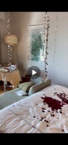 Create meme: romantic surprise, chic bed, room decoration