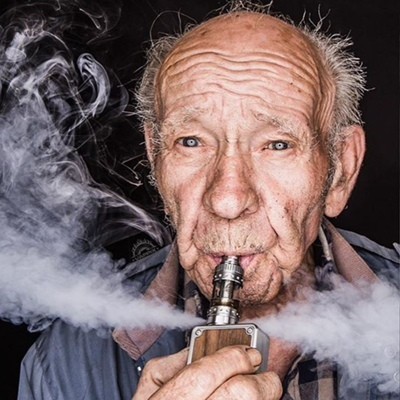 Create meme: grandfather with a cigar, my vaping, vape smoking