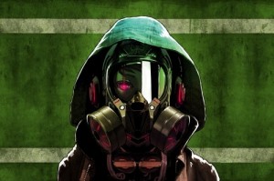 Create meme: the mask on the avu, anime gas mask, man in gas mask and hood