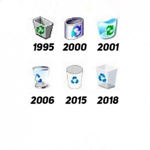 Create meme: dustbin, the evolution of trash windows, evolution the windows recycle bin