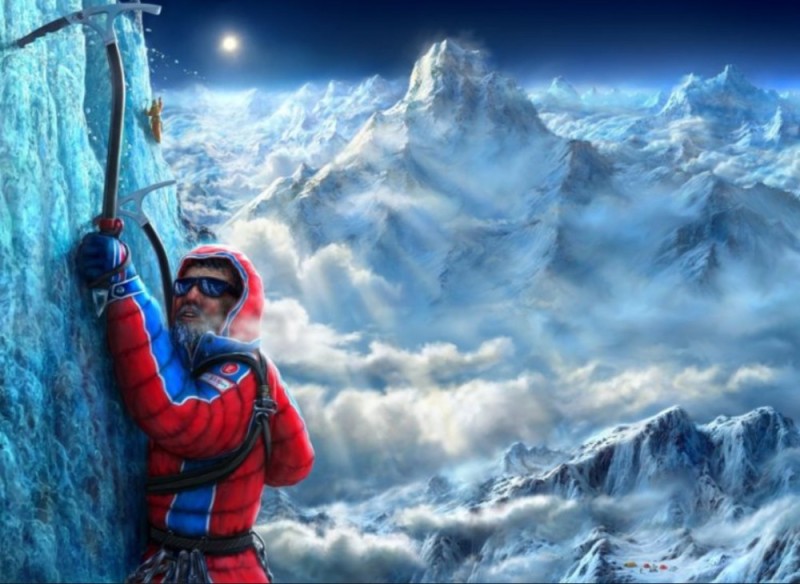 Create meme: climb Everest , extreme sports, climbing