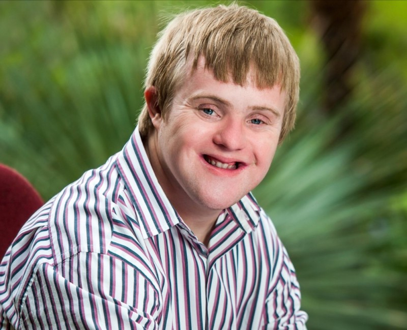 Create meme: park , disability, down syndrome male