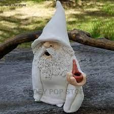 Create meme: garden gnomes, garden gnome, a garden gnome with a middle finger