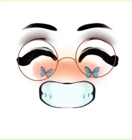 Create meme: glasses with eyes, face makeup template, painted eyes