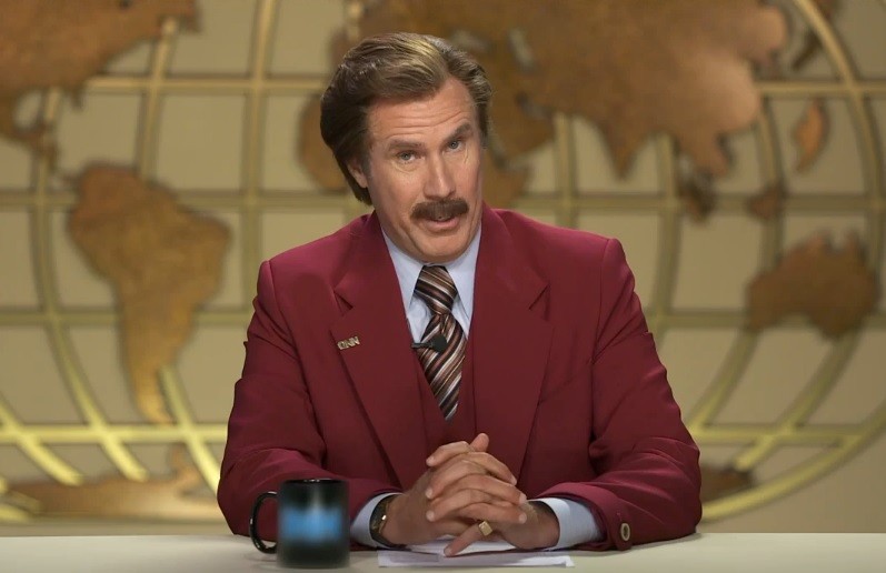 Create meme: Rone Burgundy TV presenter, will farel, TV presenter Ron Burgundy