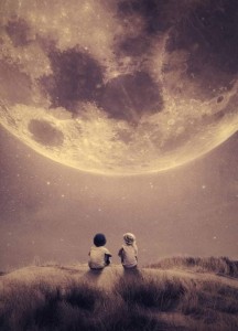 Create meme: moon art, moon, illustration space