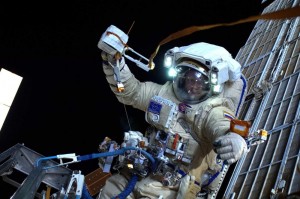 Create meme: The spacewalk, astronaut, spacesuit Orlan-MKS