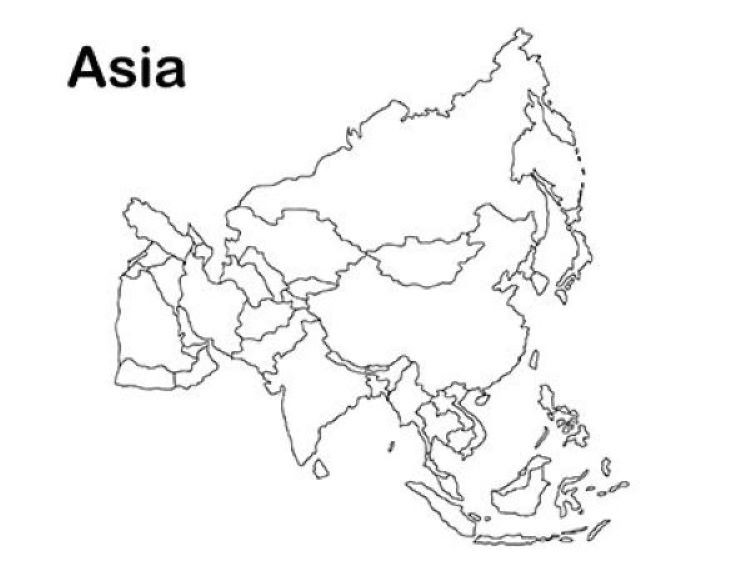 Карта азии распечатать