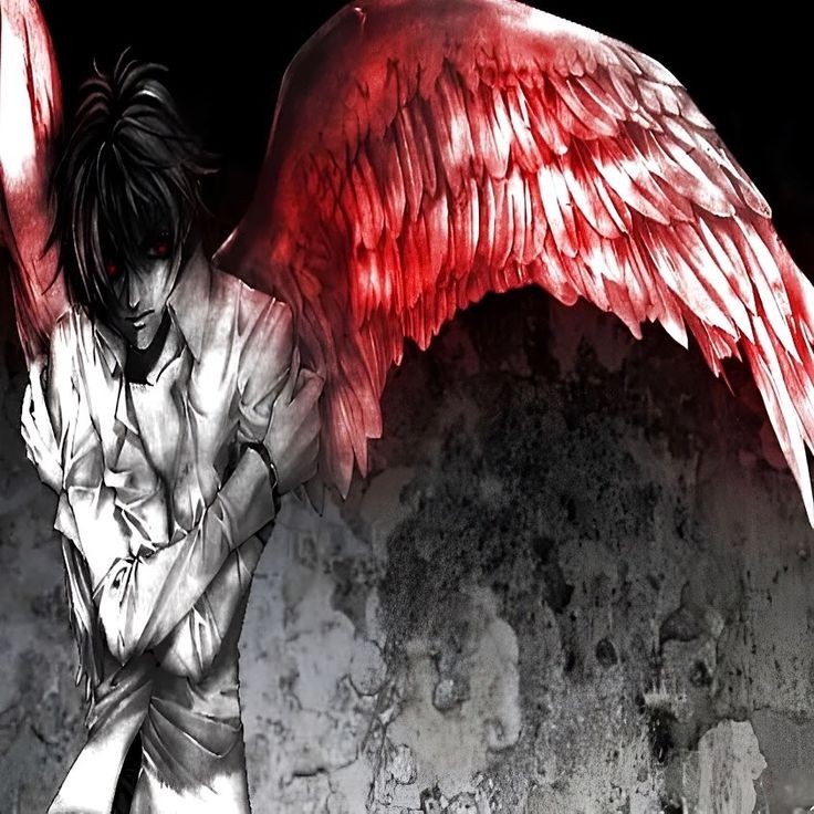 Create meme: angel with wings, anime mystery , anime