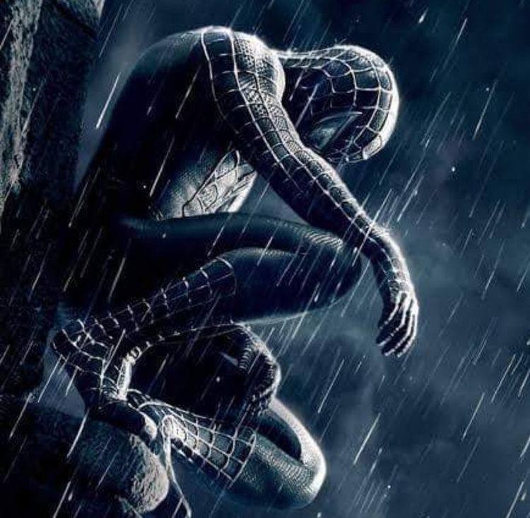 Создать мем: человек-паук 3: враг в отражении фильм 2007, человек паук новый, человек паук под дождем