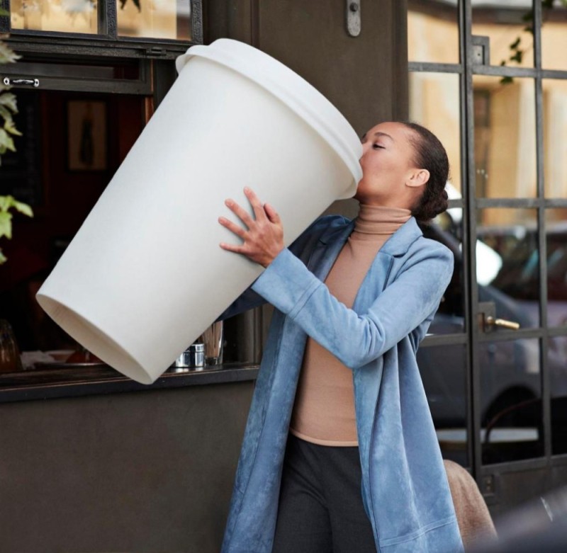 Create meme: coffee girl, drinking coffee, morning coffee