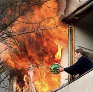 Create meme: apartment fire, a fire in a residential building