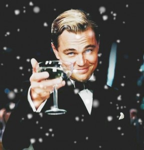 Create meme: a glass for you meme, Leonardo DiCaprio meme with a glass of, DiCaprio a glass to those