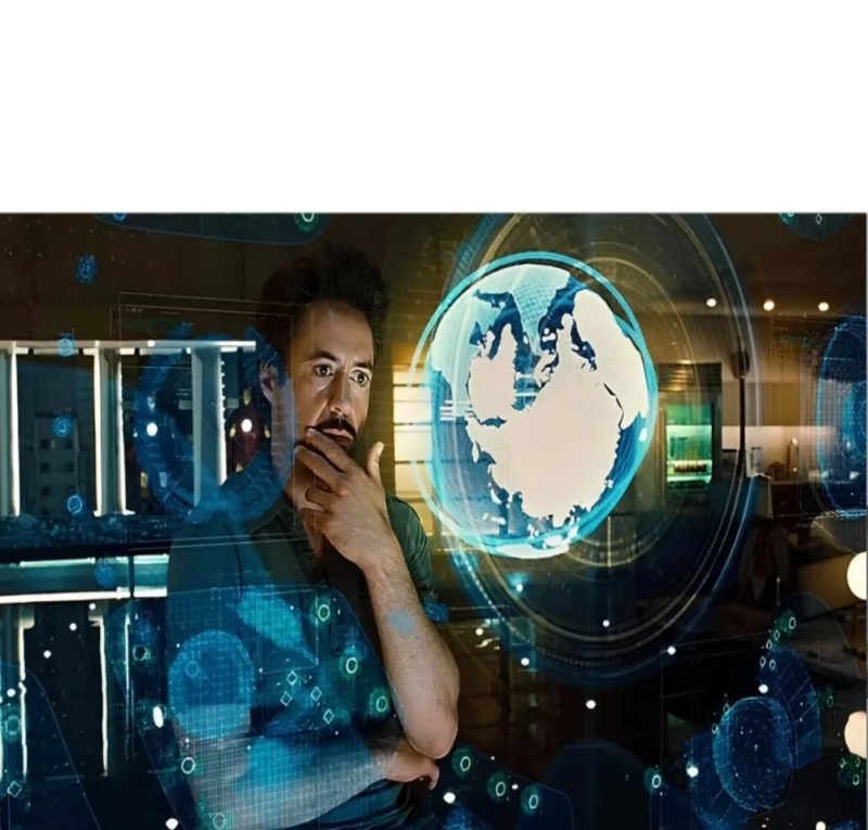 Create meme: Tony stark iron man 2, Tony Stark's laboratory, Tony Stark and Jarvis