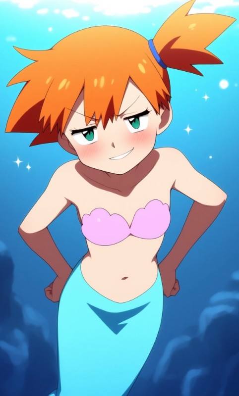 Create meme: Kasumi (Misty) (pokemon, Misty of Pokemon, Pokemon Misty in a swimsuit