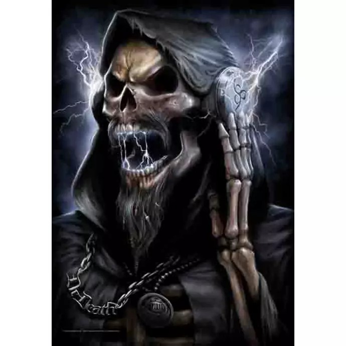 Create meme: cool death art, skull, The skeleton is evil