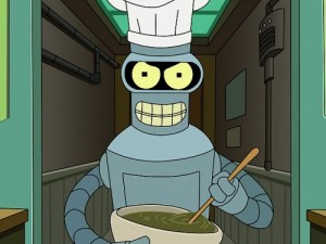 Create meme: meme Bender, futurama, Bender cook
