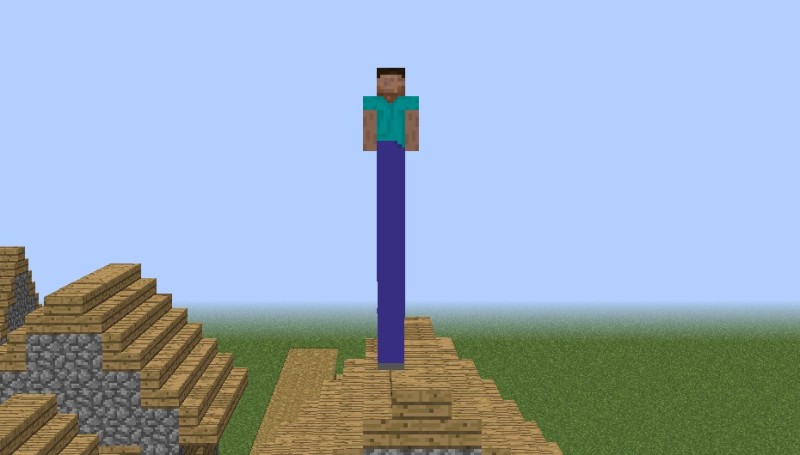 Create meme: minecraft , long-legged Steve in minecraft, minecraft jumping