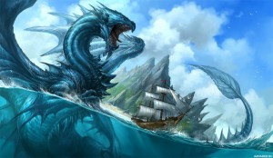 Создать мем: морской дракон фэнтези, дракон корабль, дракон фэнтези