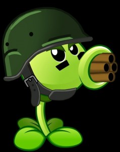 Создать мем: растения против зомби горохострел пулемет, plants vs zombies горохострел, растения против зомби горохомет