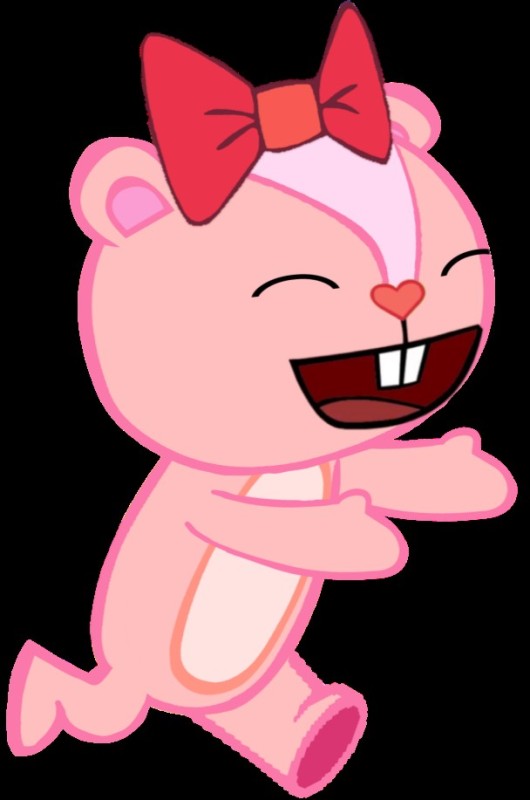 Создать мем: happy tree friends зубастик, happy tree friends giggles, happy tree friends giggles angry