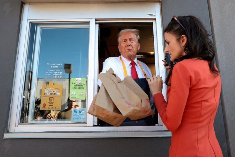 Create meme: Donald Trump food from McDonald's, trump McDonald's, Donald Trump CFS