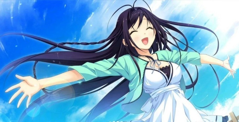 Create meme: anime brunette girl, koisuru natsu no last resort umi, Anime girl rejoices