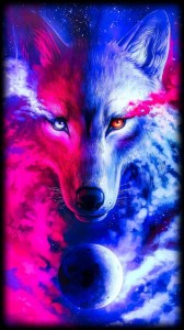 Create meme: beautiful wolf, art wolf, neon wolf