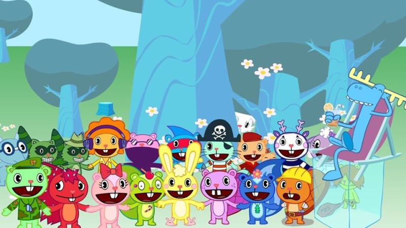 Создать мем: мультик happy tree friends, хэппи три френдс персонажи, хэппи три френдс герои