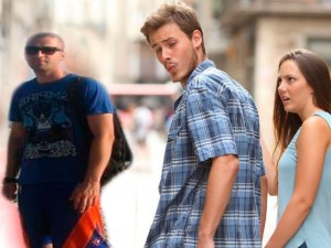 Создать мем: hombre, distracted boyfriend