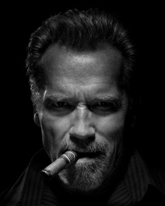 Create meme: Arnold with a cigar, a man with a cigar, Arnold Schwarzenegger with a cigar young