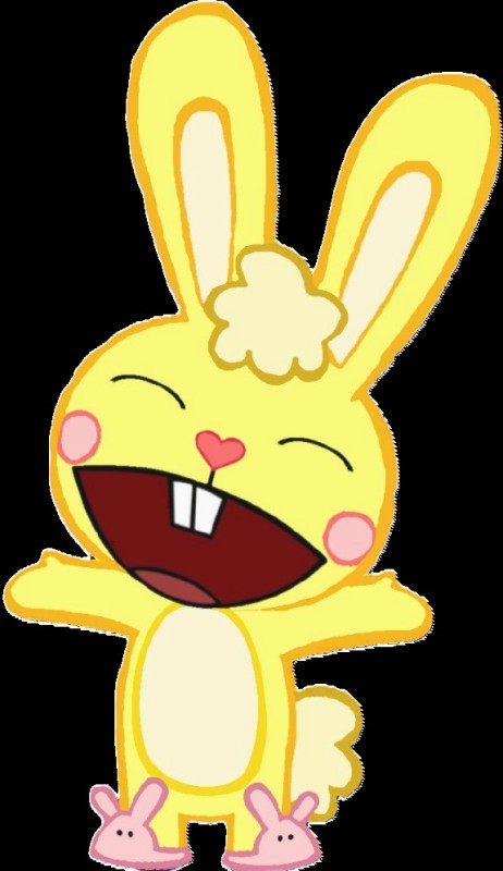 Create meme: htf cuddles, happy three friends, yellow hare happy tree friends