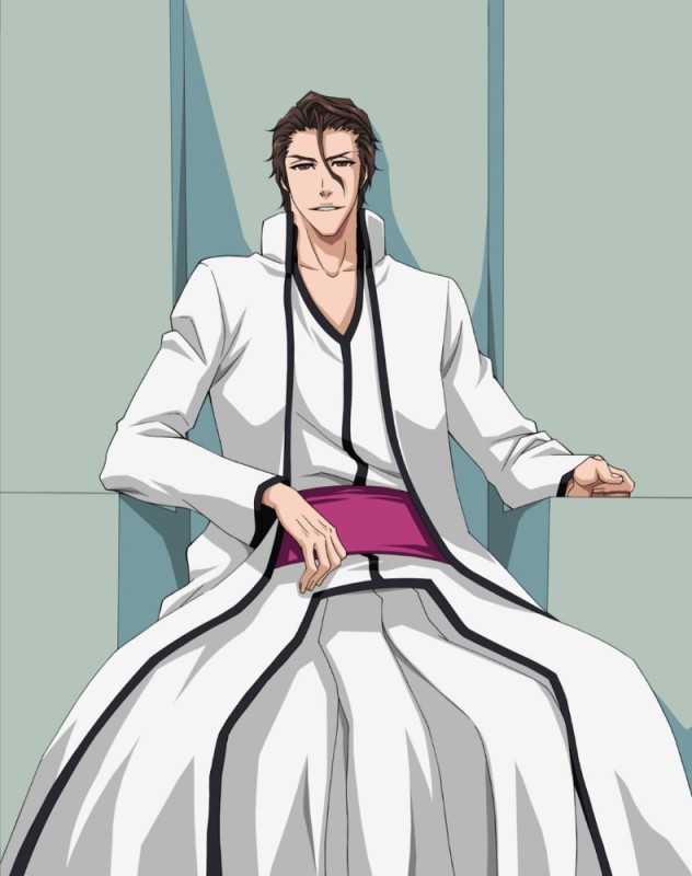 Create meme: bleach voice card, eisen bleach, Aizen Bleach in full growth