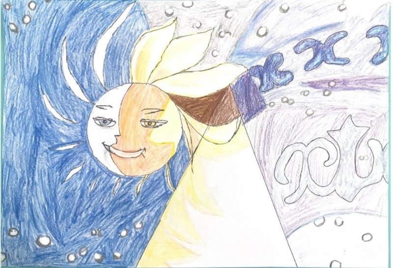 Create meme: The feast of the vernal equinox drawing, moon sun, drawing of the sun and moon