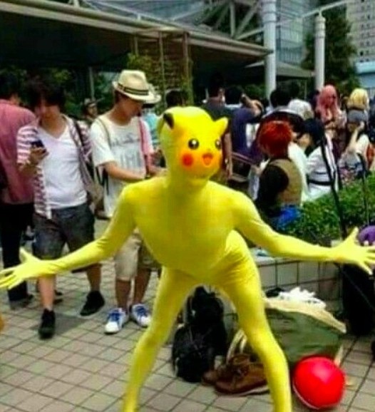 Create meme: cosplay is funny, Pokemon funny cosplay, funny Pikachu