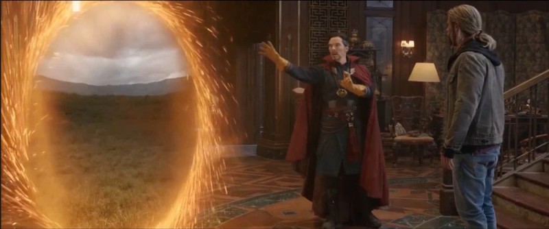 Create meme: doctor strange teleport, doctor strange the Avengers, Thor Ragnarok Doctor Strange