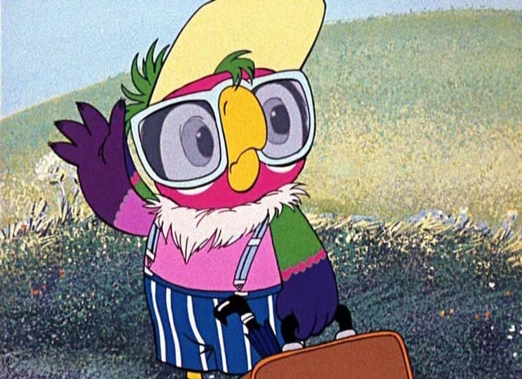 Create meme: return of the prodigal parrot animated series, return of the prodigal parrot cartoon, parrot Kesha with glasses