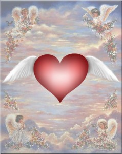 Create meme: painting with the angels, happy angel