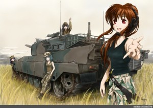 Create meme: anime girls military, world of tanks girls tankistki, world of tanks