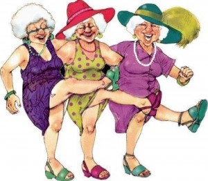 Create meme: go cardiogram dancing, funny cards friends - old ladies, three grandmas pictures