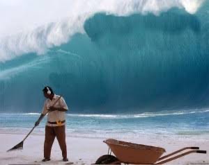 Create meme: the sea tsunami, tsunami wave, huge tsunami wave