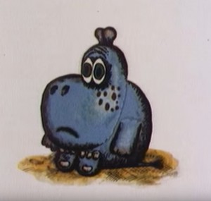 Create meme: sad Hippo, Hippo, Hippo cartoon 1975
