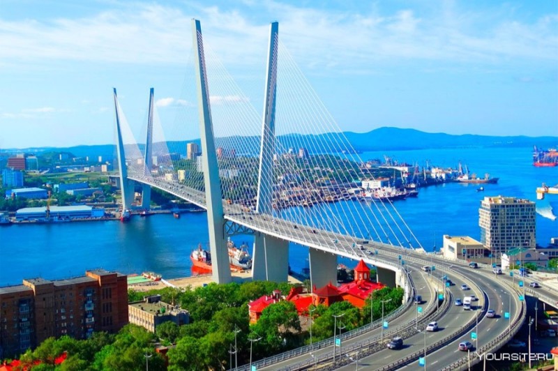 Create meme: vladivostok, golden bridge vladivostok, Golden Gate Bridge in Vladivostok