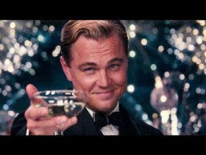 Create meme: meme with Leonardo DiCaprio the great Gatsby, DiCaprio with a glass of, DiCaprio Gatsby glass