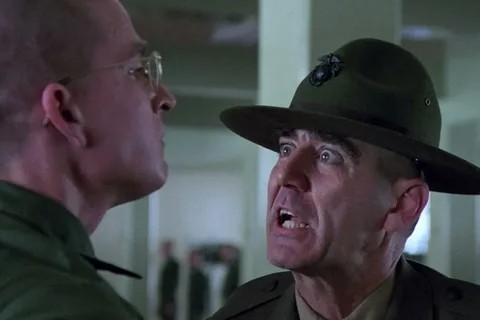 Создать мем: хартман цельнометаллическая оболочка, кадр из фильма, сержант хартман