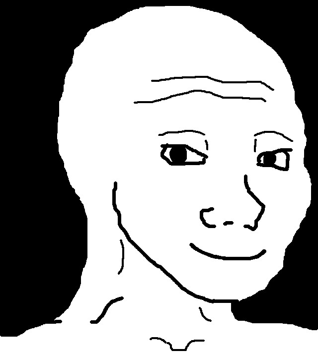 Create meme: wojak happy, i know that feel bro , darkness