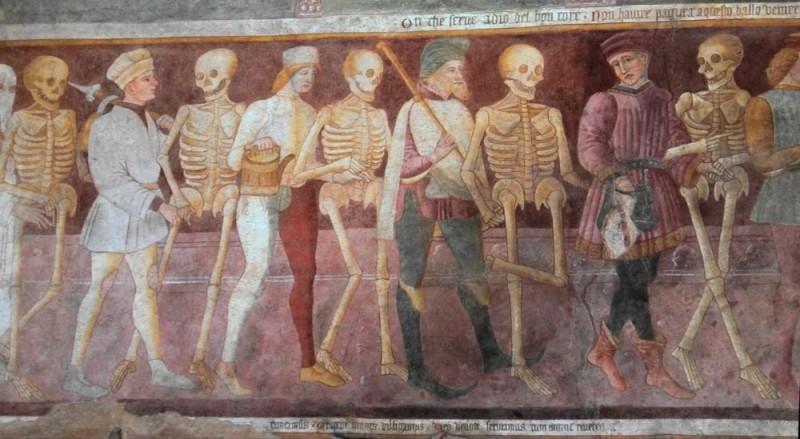 Create meme: dance of death, fresco dance of death, illustration