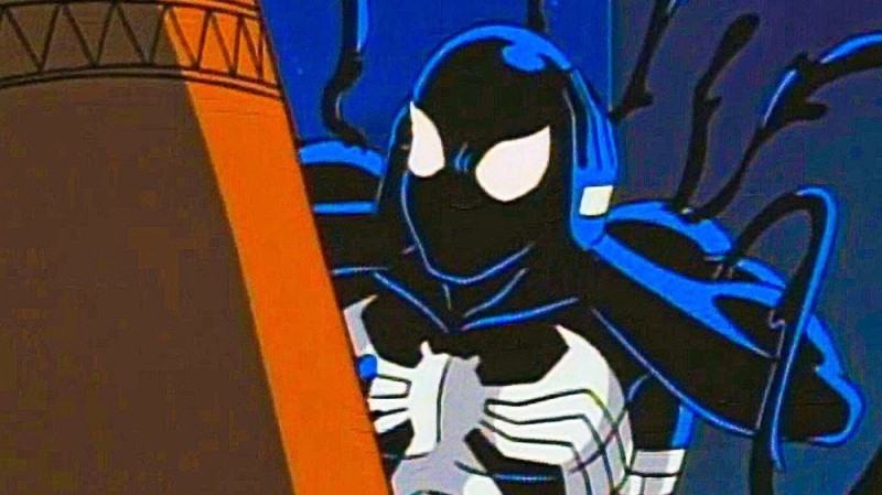 Создать мем: чёрный человек паук 1994, человек паук в черном, человек паук 1994 веном