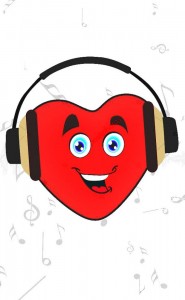 Create meme: vector illustration, sad cartoon pictures, heart with headphones drawing